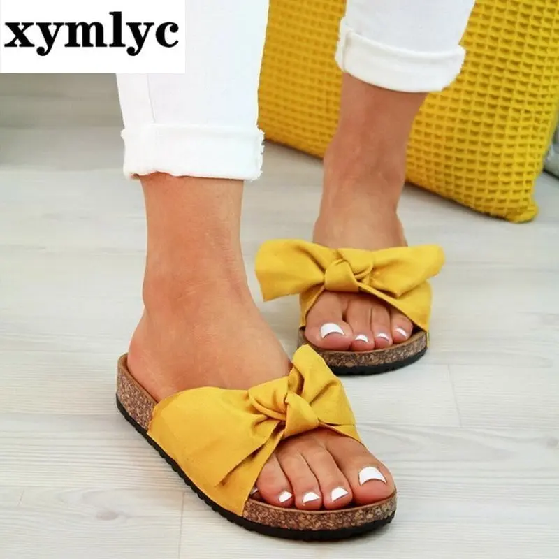 Сандалии женские с бантом Повседневные Удобные босоножки на платформе без