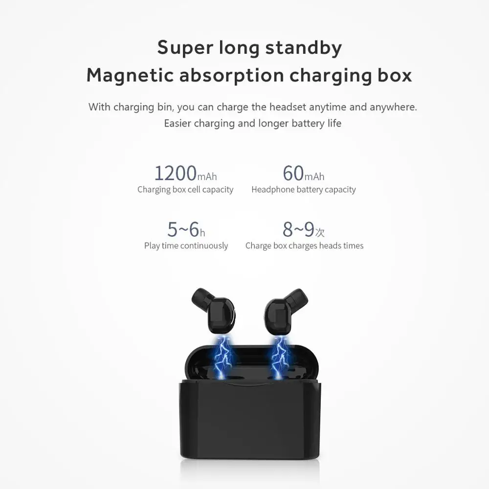 Беспроводные наушники вкладыши Bluetooth 5 0 TWS мини водонепроницаемые спортивные для