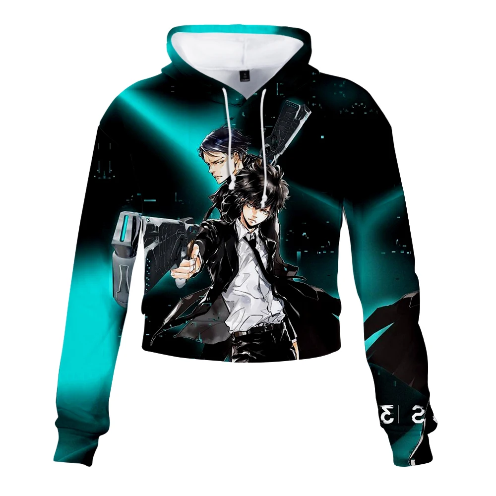 Psycho-Pass Southside женские сексуальные милые кроп топ толстовки змеиный принт harajuku