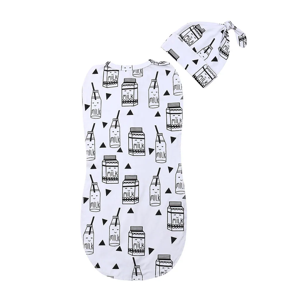 White Простыня для новорождённого мягкая пеленка с длинными рукавами Swaddleme Beanie cap Хлопок Младенческая дышащая молния спальный мешок - Цвет: White