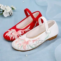 2020new arrival pumps women shoes chinese embroidered shoes sweetcute breathable ankle strap casual ladies heels suwan