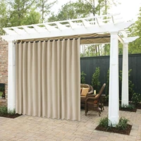 outdoor curtains blackout waterproof patio drapes tab top and three layers for heat insulation