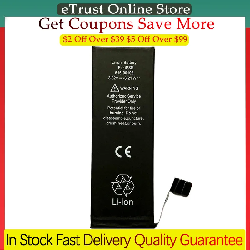 Battery for iPhone 5 5S 5C SE 5SE Replacement polymer lithium li-ion battery Free tools Kit Tape TPU Case for iphone battery