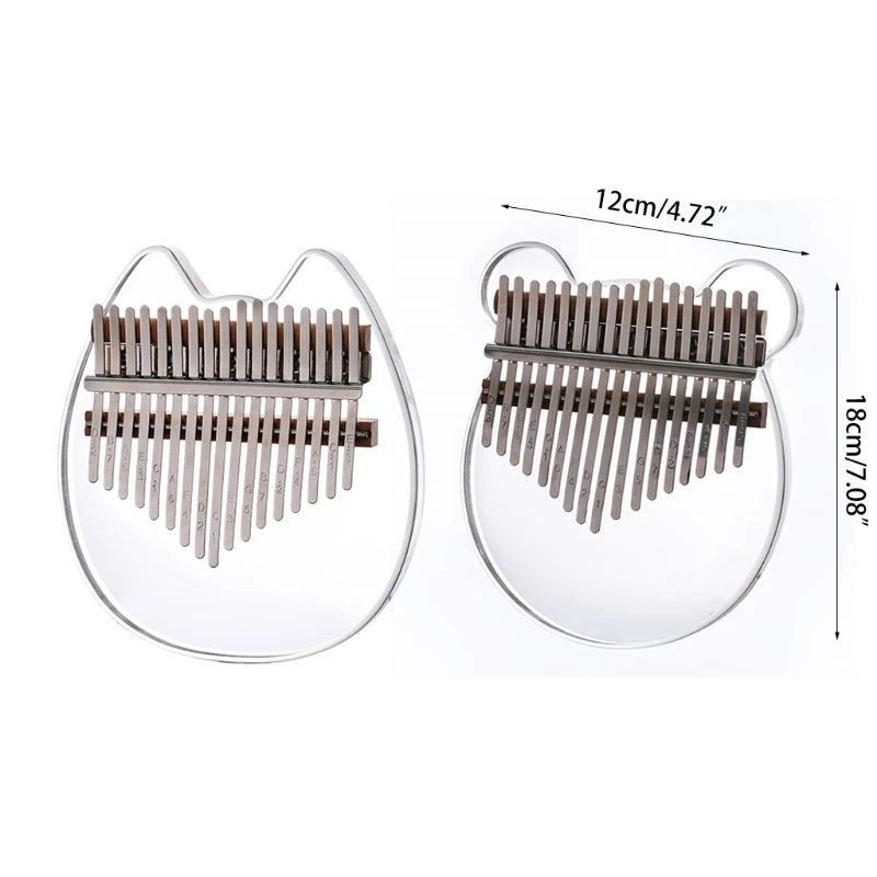 

Transparent Acrylic Kalimba 17 Keys Thumb Piano Note Carved Starter Finger Piano with Kalimba Case Tune Hammer