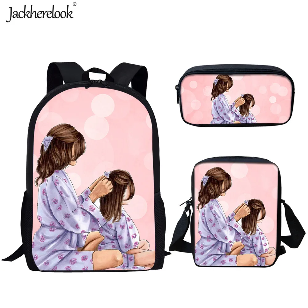 HMA485CEK Jackherelook 3 компл./шт. Школьные сумки супер мама печати ранец для детского сада Bookbag дети рюкзак для подростков мальчиков девочек - Цвет: HMA485CEK