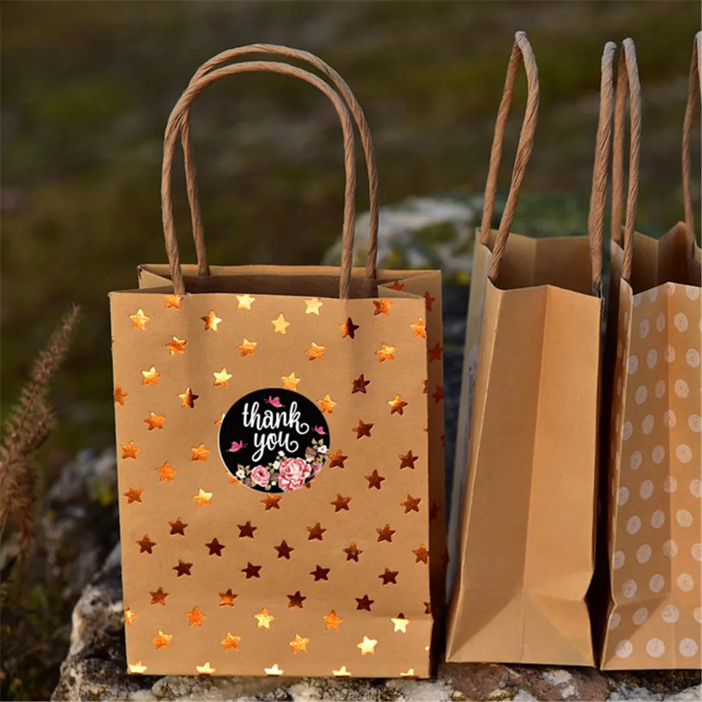 Cheap 500pcs Thank You Stickers Flower Pattern Labels For Business Mailing Boutique Bags Envelope Seal 1 Inch | Канцтовары для
