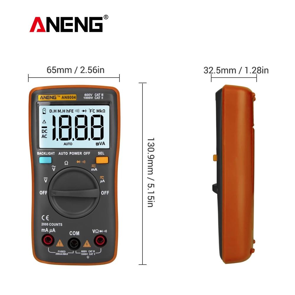 Мультиметр ANENG AN8004 цифровой мультиметр Esrlcr профессиональный транзисторный
