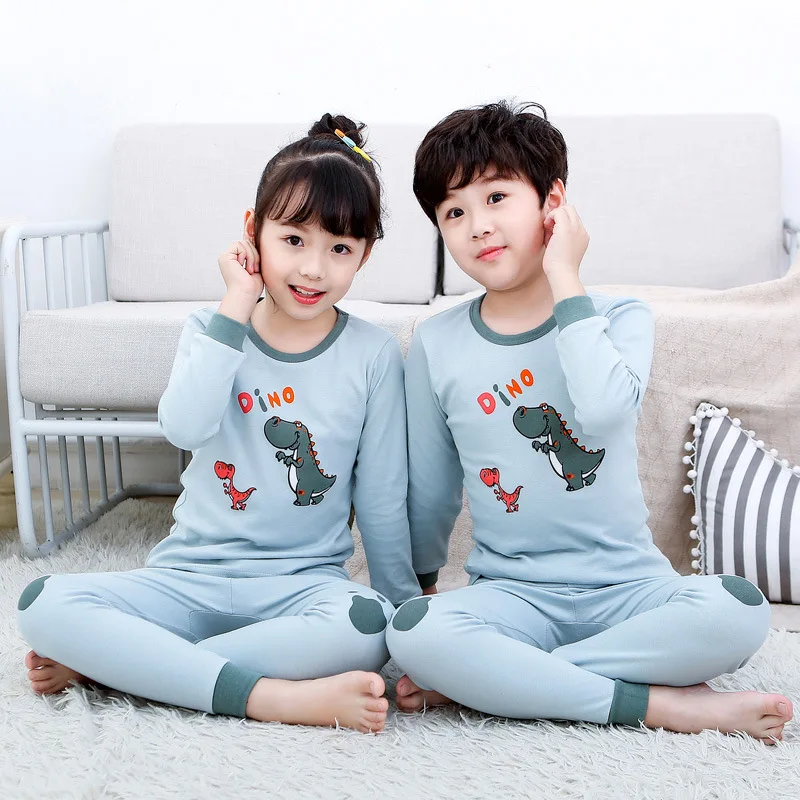 

Kids Pajamas Children Cotton Pijamas Boys Sleepwear Long-sleeves Pyjamas 2pcs Cartoon Pajamas For Girls Baby Clothes Nightwear