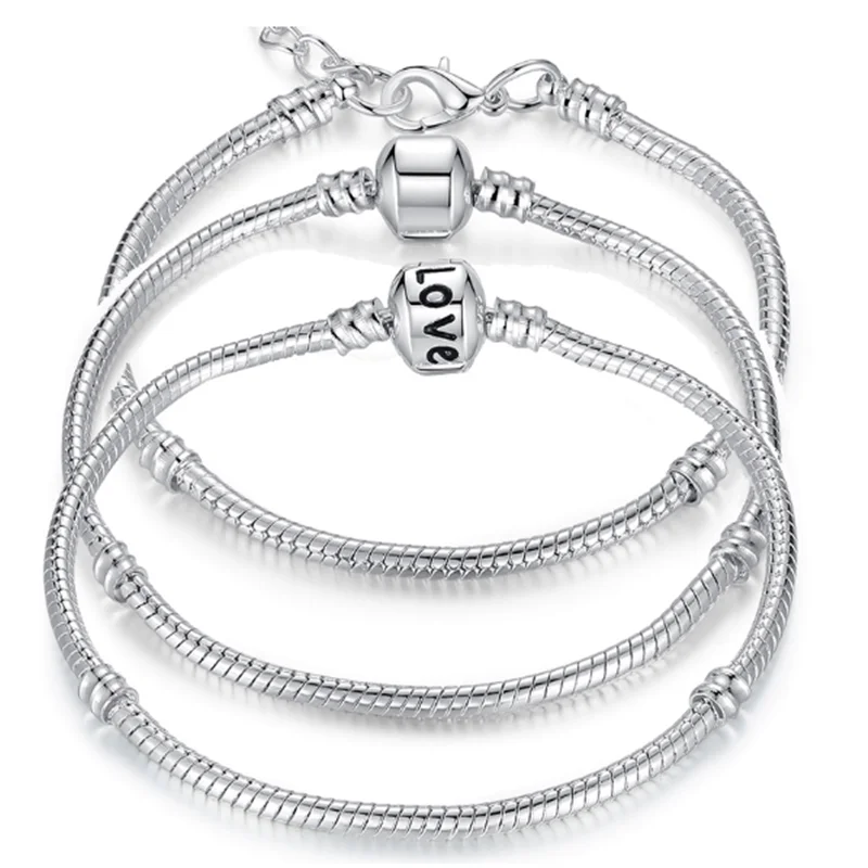 Хит продаж браслет цепочка в диком стиле серебряный цвет любовь змейка 17 см 21