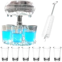 6 shot glass dispenser holder carrier caddy liquor party beverage drinking games bar cocktail wine quick filling tool with brush