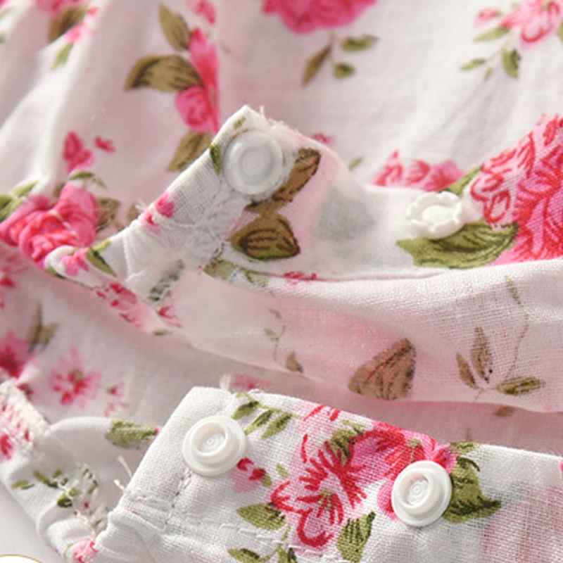 

Autumn Newborn Baby Clothes Lace Floral Baby Rompers With Hats Korean Style Toddler Girls Cotton Birthday Party Jumpsuits