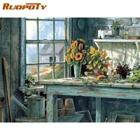 ruopoty acrylic painting by numbers for adults with frame 60x75cm garden scenery modern wall art picture by numbers for diy gift