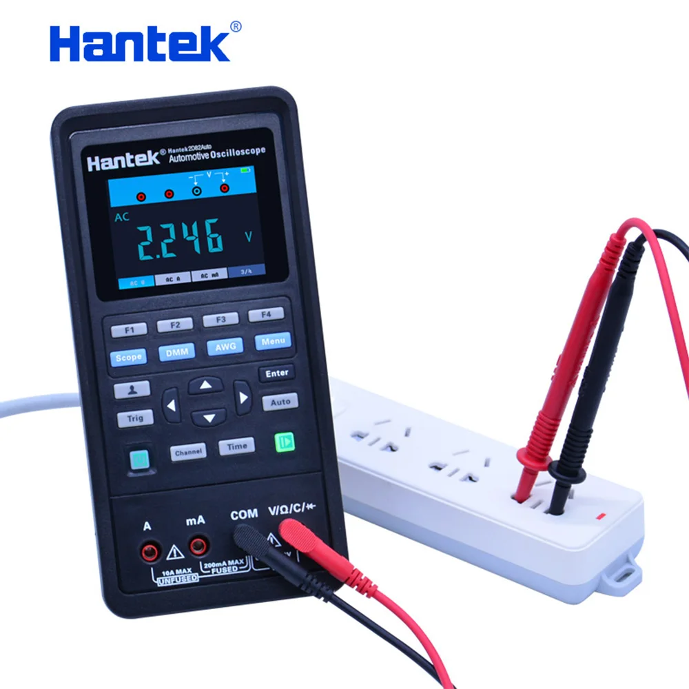 Осциллограф Hantek 2D82 Ручной USB 2 канала 40 МГц 3 в 1 генератор сигналов мультиметр 250MSa/s