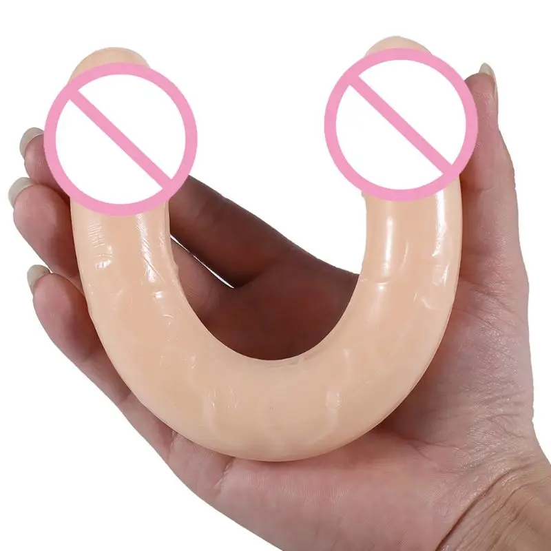 Длинный реалистичный фаллоимитатор с двумя головками Анальная пробка гибкий
