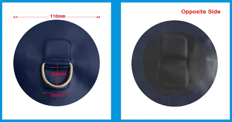 

4PCS 4.3 inch Stainless steel D-ring PVC Patch for PVC Inflatable Boat Raft Dinghy Kayak