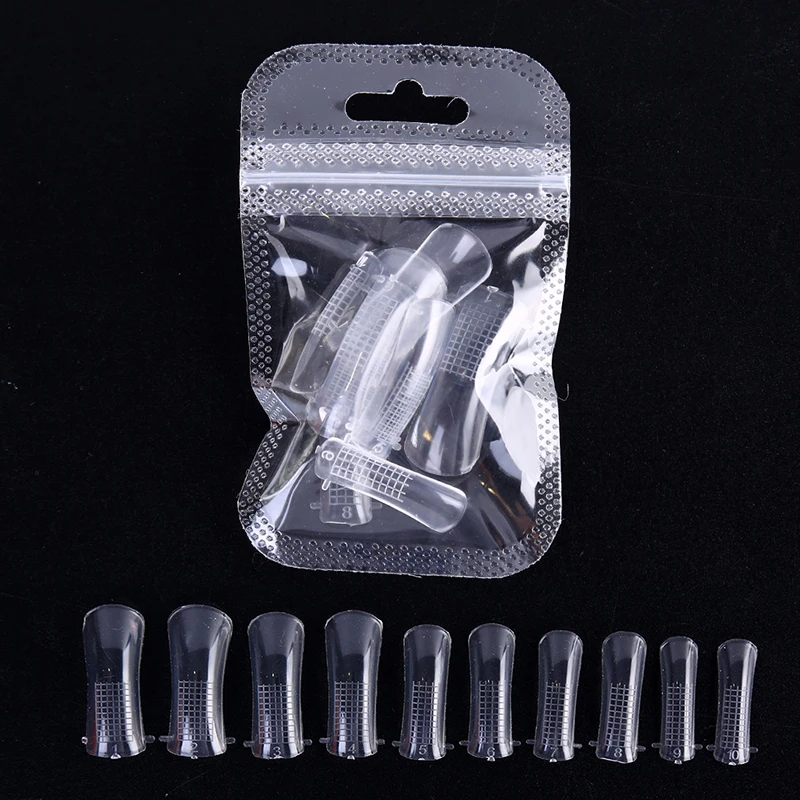 20 шт прозрачные формы для ногтей Акриловые накладные ногти полное покрытие