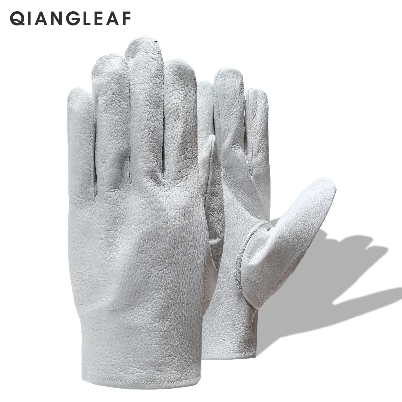 Брендовые защитные перчатки QIANGLEAF класса D варежки с белой зернистой