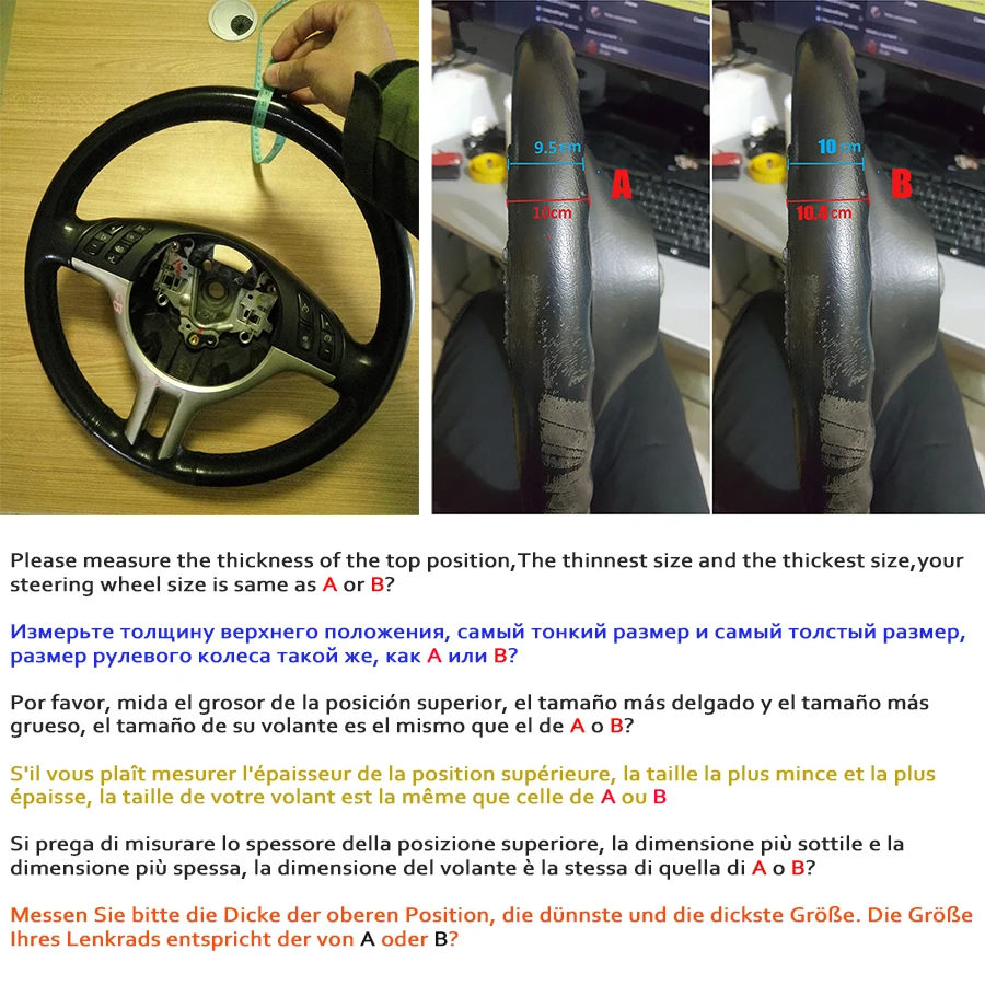 cardak hand stitched black artificial leather car steering wheel cover for bmw e46 325i x5 e53 e39 free global shipping