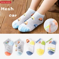 5 pairslot 1 to12 yrs toddler girls boys cotton socks cozy breathable cute summer car baby non slip socks four season e1