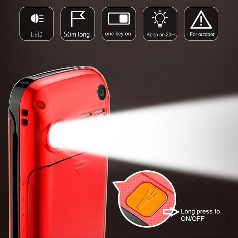 

Folding Mobile Phone Dual Screen Display Flip Cover Phone Dual SIM Emergency Call Flashlight Large Key Loud Sound FM Elderly