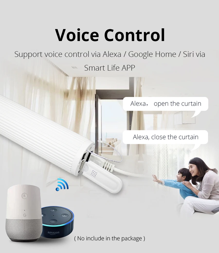Zemismart электрический занавес двойной трек WiFi Tuya приложение Alexa Google Assistant Голосовое управление регулируемая дорожка