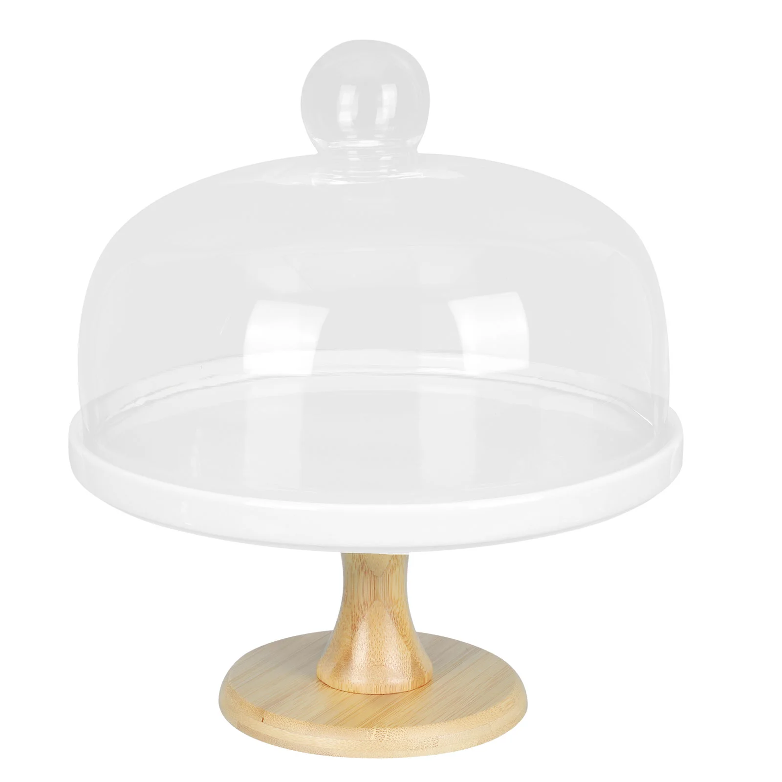 

1 Set Decorative Cake Tray Dessert Rack Fruit Snack Display Tray with Glass Lid