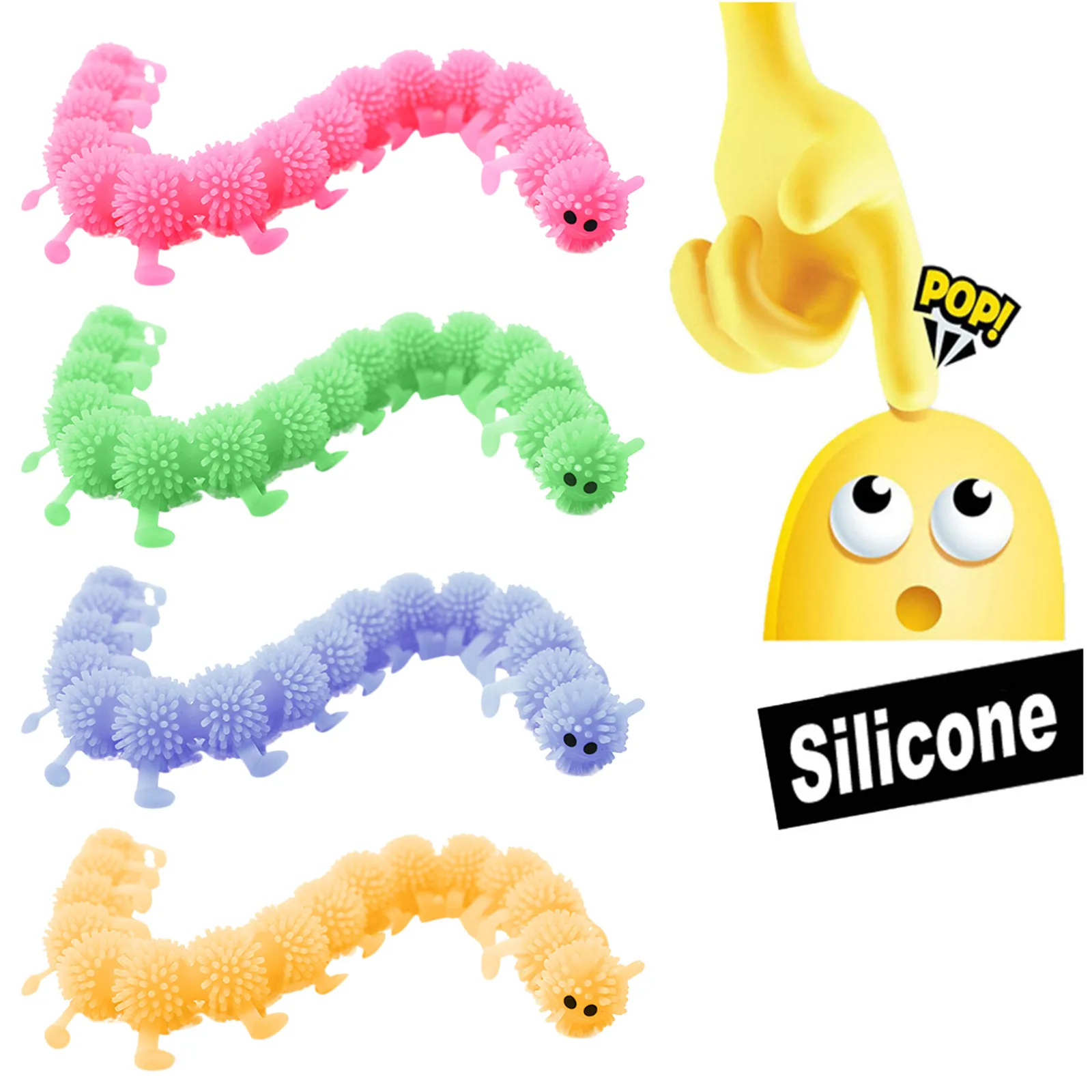 

Popit Fidget Toys Antiestres 16 Knots Caterpillar Relieves Stress Toy Physiotherapy Releases Stress Decompression Gift For Child
