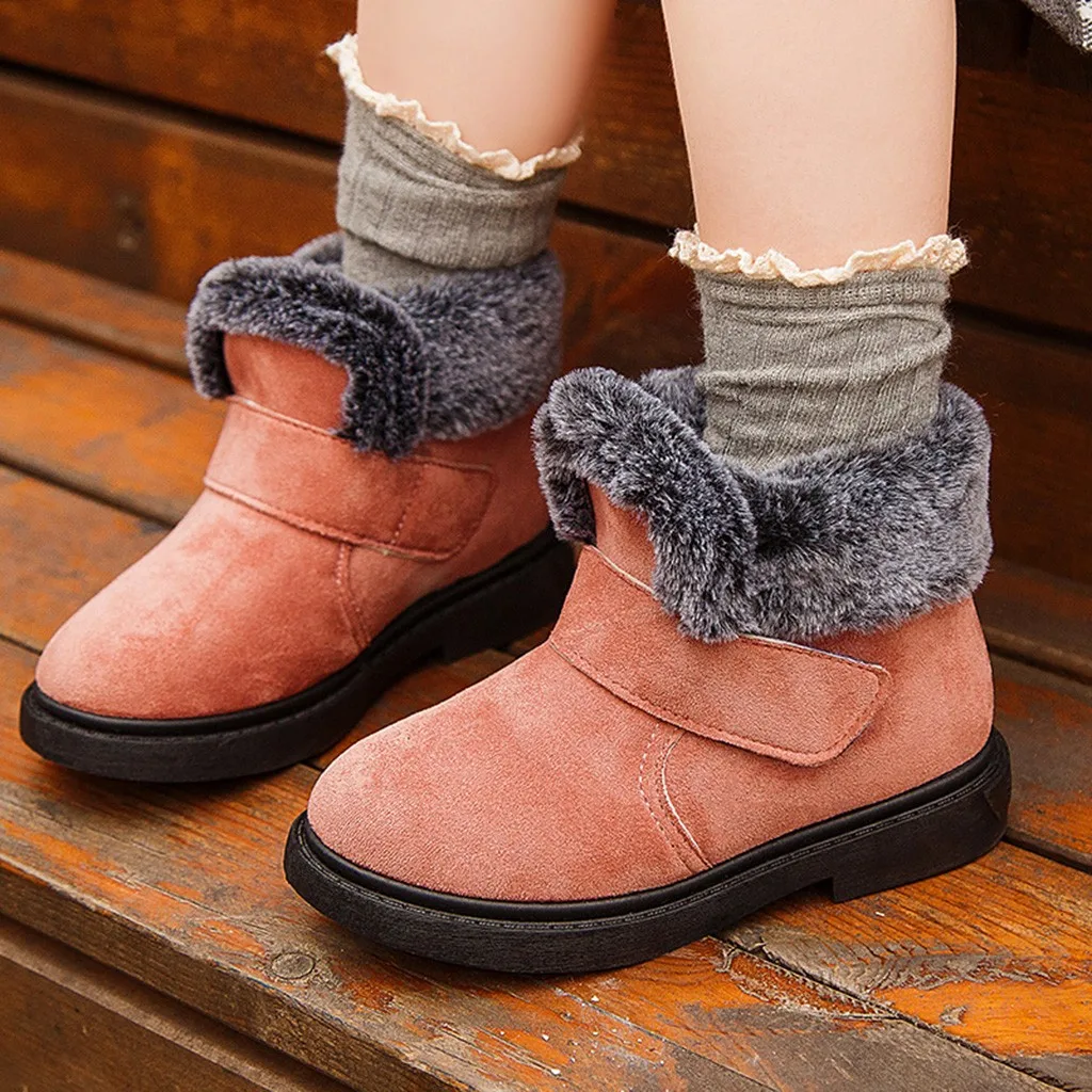 Baby Shoes 2019Top New Kids Girls Boys Winter Warm Flock Short Boots Booties Casual For Children Chaussures BeBe |