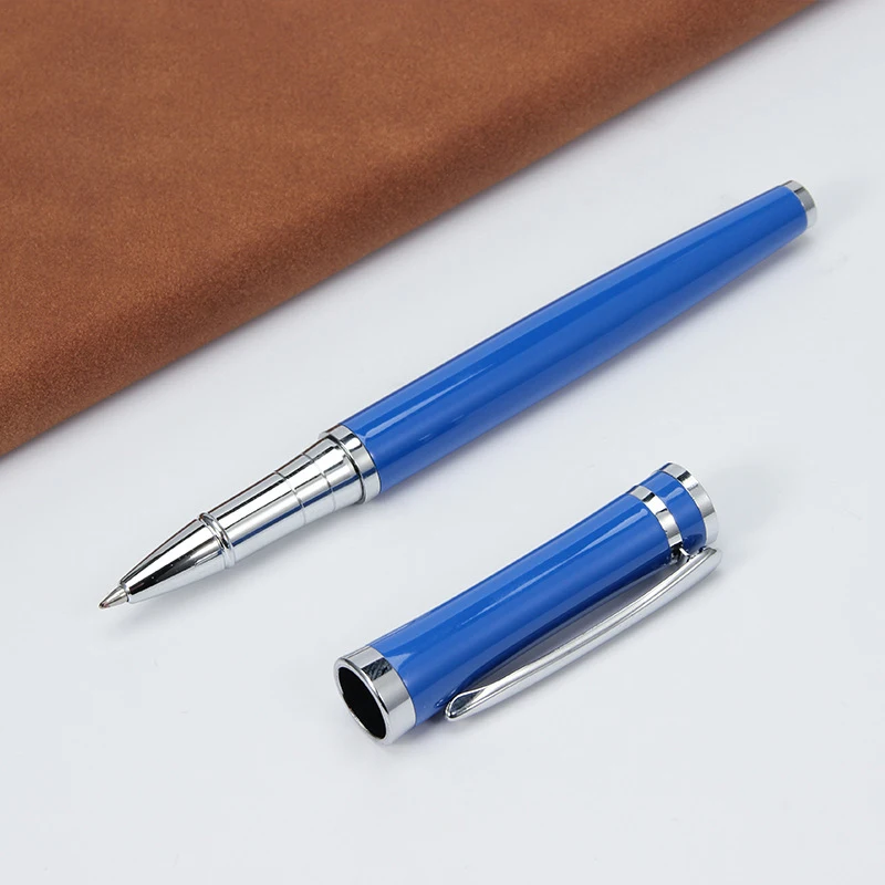 blue 1pc Роскошный металлический логотип на заказ гелевая ручка роликовая шариковая бизнес Милая стационарная вещь Kawaii школьные офисные принадлежности аксессуары Bts - Цвет: blue 1pc