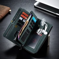 caseme 018 for iphone 12 12 mini 12 pro max new purse multifunction zipper flip pu leather wallet bag case 2 in 1 design cover