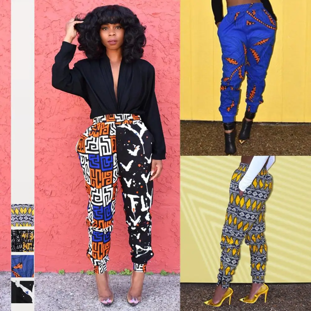

New Pop Ethnic Style Women's Tightened Waist Hallen zipper Trousers Leisure High Waist Leisure Trousers for women JQ-10028