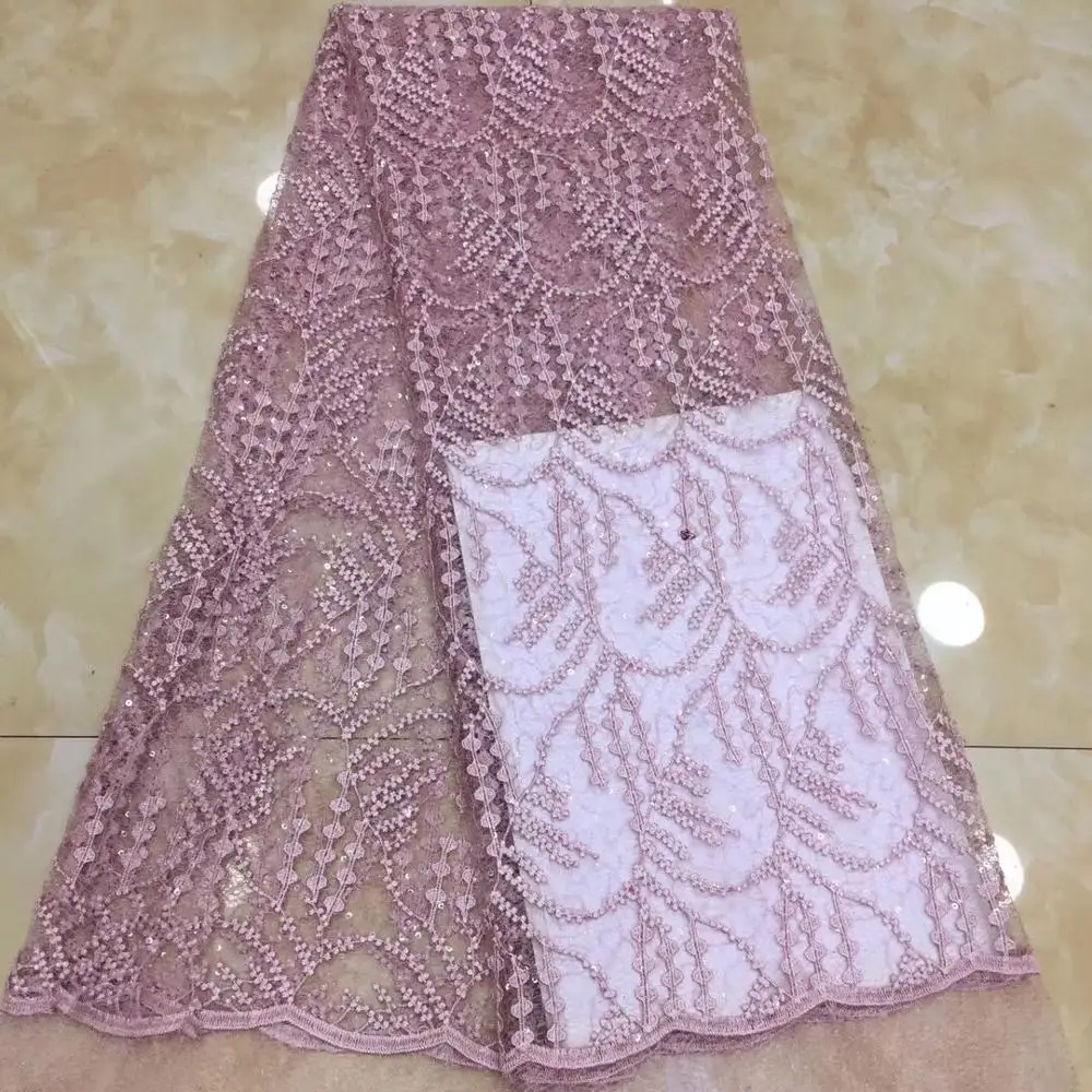 Лидер продаж сетчатая Кружевная Ткань 5 ярдов темно-синяя вышивка французское