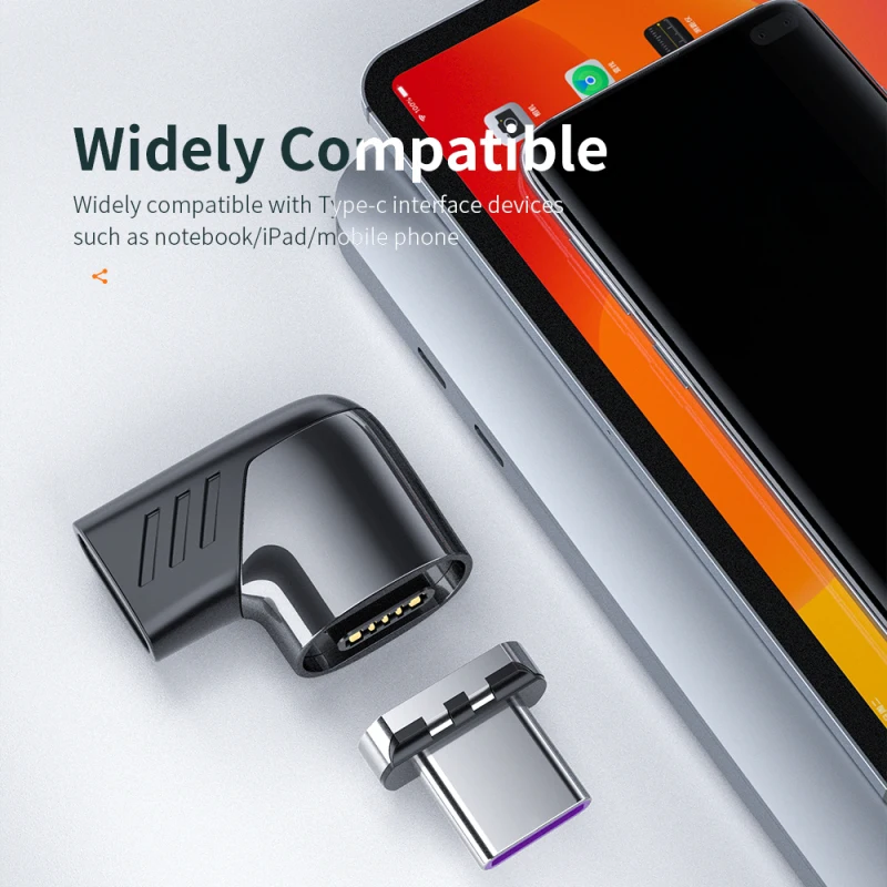 

100W USB Type C Magnetic Adapter for Huawei USB Cable C Magnetic Connection Charger for Samsung Xiaomi USB Tipo Charger Coverter