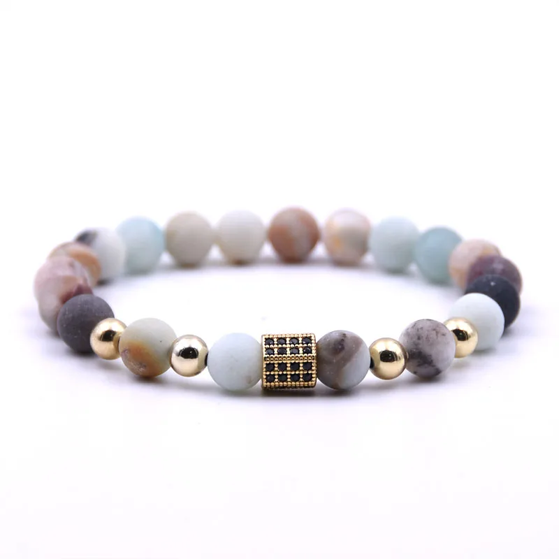 HYHONEY матовый Амазонит браслеты из натурального камня для женщин с микрозакрепкой
