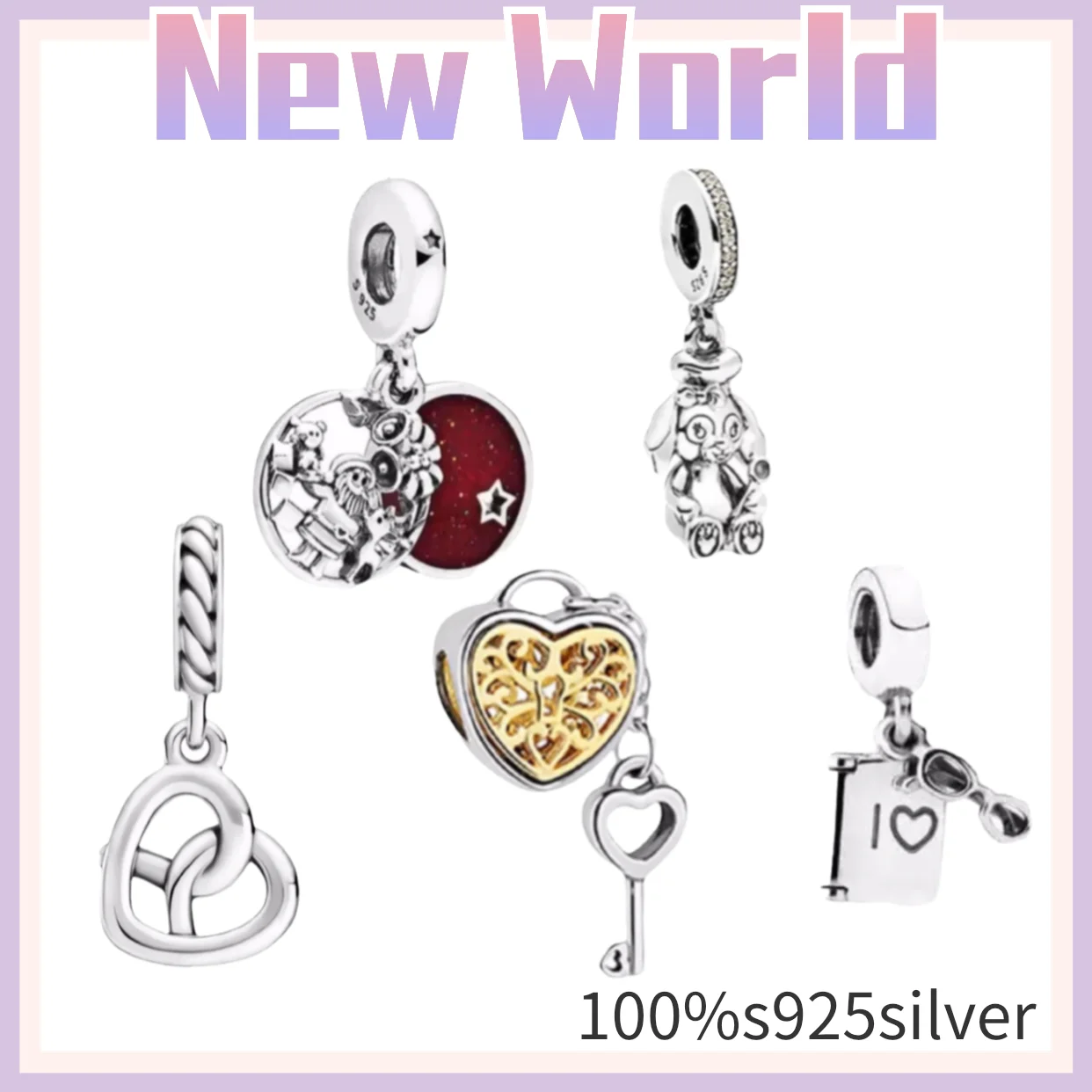 

Hot style 100%S925 Sterling pandora Silver Charm Bead Charm Custom Jewelry for Women Creative Classic Jewelry Bead Pandodiy