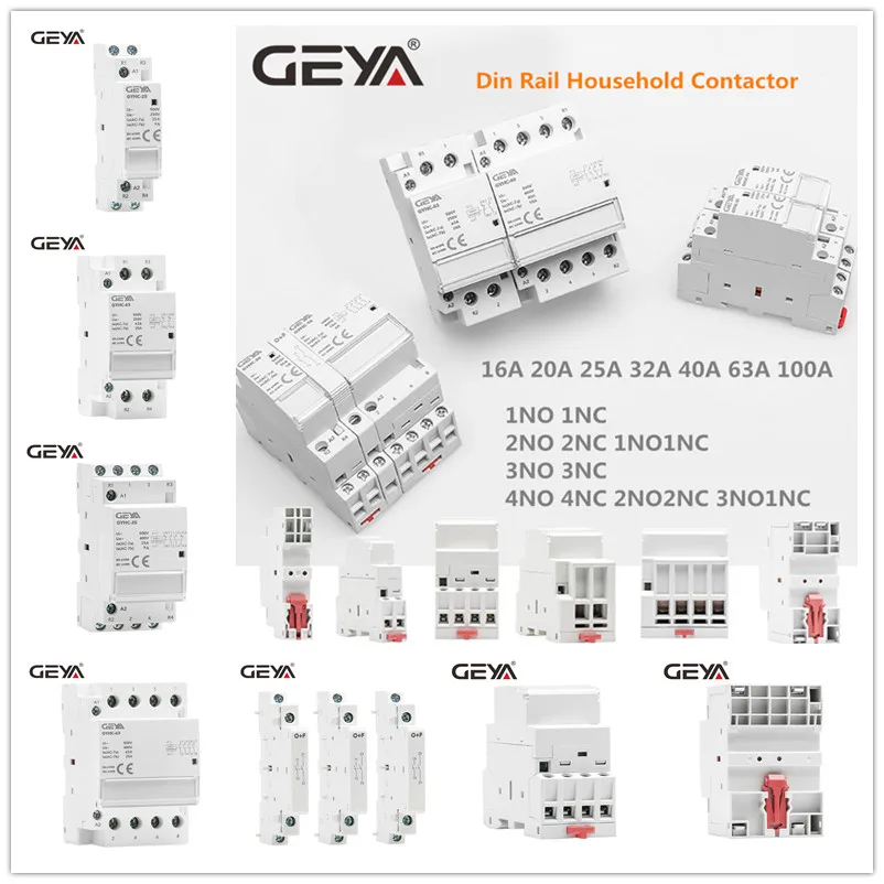 Бытовой контактор GEYA 3P 25A 3NO 50/60Hz Din Rail автоматического типа AC230V | Обустройство дома