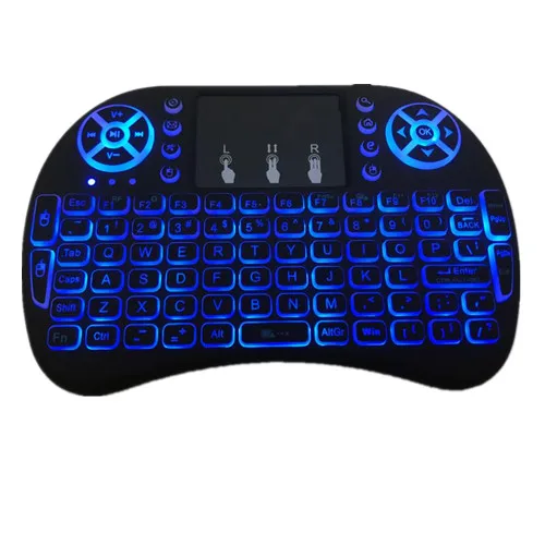 Air-mouse Touchpad Tv-Box пульт дистанционного управления Русский Испанский Английский с подсветкой I8 Мини беспроводная клавиатура