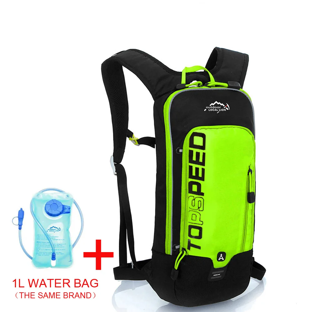 Мужская и женская велосипедная сумка LION 6L для езды на велосипеде, водонепроницаемый дышащий велосипедный рюкзак, велосипедная сумка для воды, велосипедный шлем - Цвет: Green with 1L bag