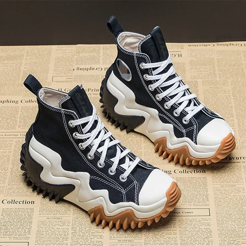 

Ladies' Sports Shoes Autumn New High Heel Canvas Shoes Outdoor Casual Fashion Thick Sole Women's Sports Fitness Running Shoes