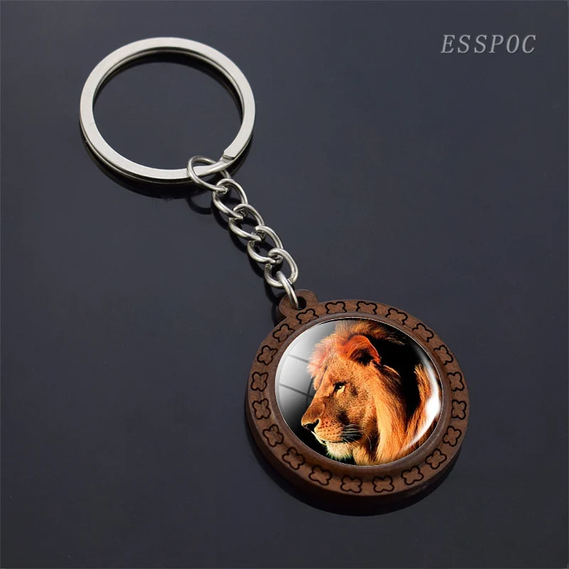 Тигровый деревянный брелок для ключей брикет ювелирные изделия стеклянный