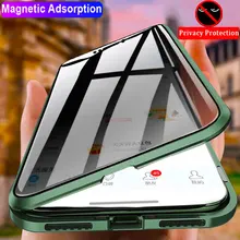 360 Protective Privacy Magnetic Glass Case for Samsung Galaxy S8 S9 S10 S20 Plus Note 20 10 9 8 Ultra A50 70 A51 A71 Magnet Case