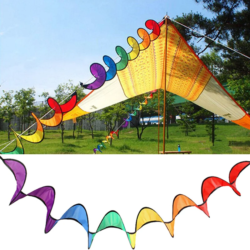 

Foldable Rainbow Spiral Windmill Tent Colorful Beautiful Wind Spinner Garden Home Decoration Outdoor Camping Picnic