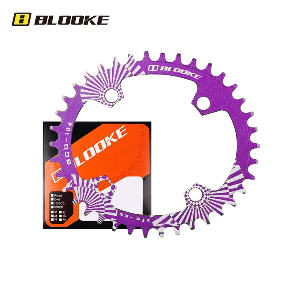 

Bicycle Crankset 104BCD 32/34/36/38T MTB Mountain Bike Oval Chainring Crankset Sprockets 6 Colors Bike Chainring