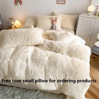 shaggy super soft coral fleece warm cozy princess bedding bedding set mink velvet double duvet cover set bed linen pillowcase
