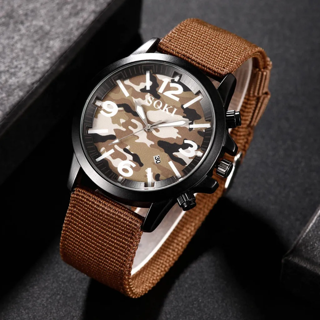 Часы Для мужчин часы SOKI популярные Спорт на открытом воздухе камуфляж нейлон с