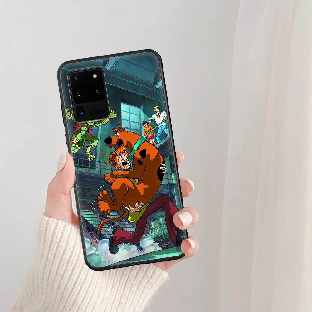 

Cute Cartoon Scooby Doo Dog Phone Case For Samsung Galaxy Note S 8 9 10 20 Plus E Lite Uitra black Back Tpu Coque Trend Hoesjes