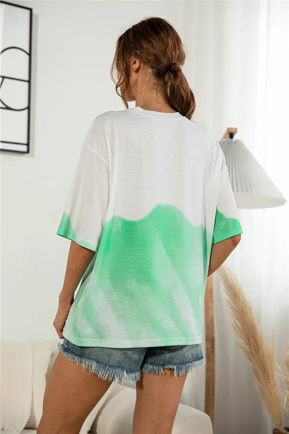 

2021 summer new three-color tie-dye printing casual T-shirt woman tshirts
