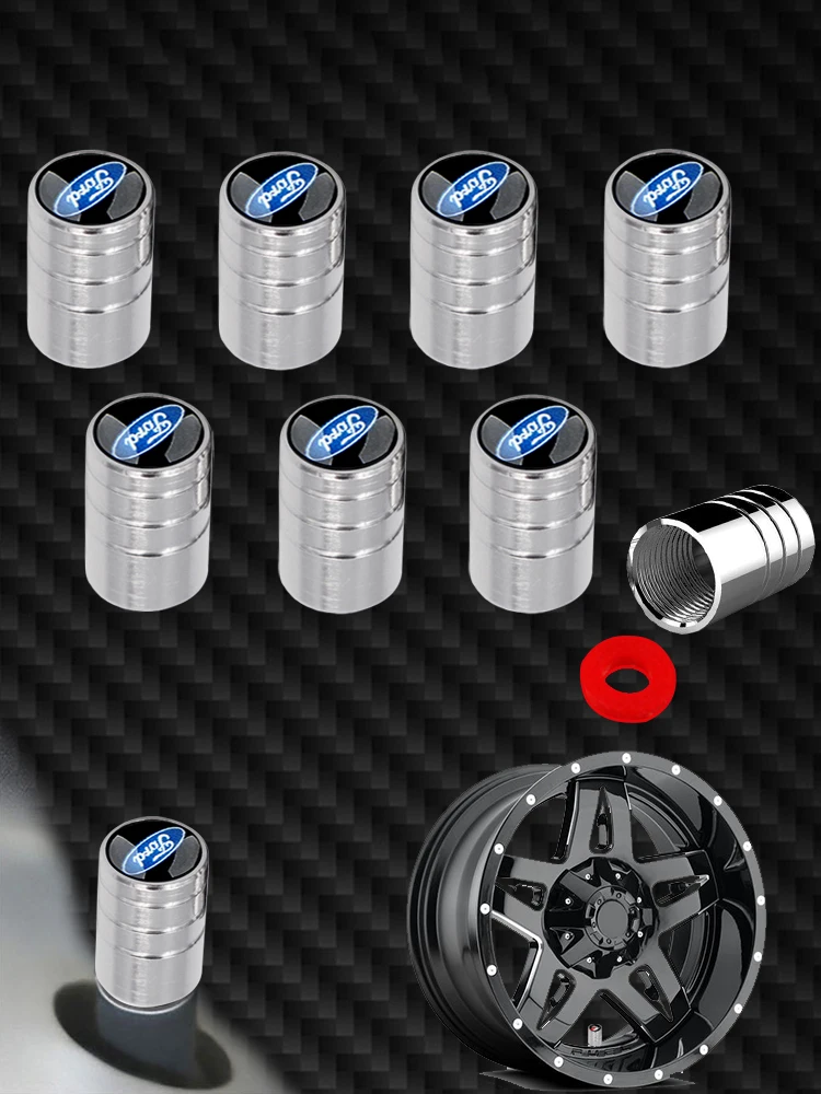 Колпачки клапанов для автомобильных шин серебристые металлические круглые Ford