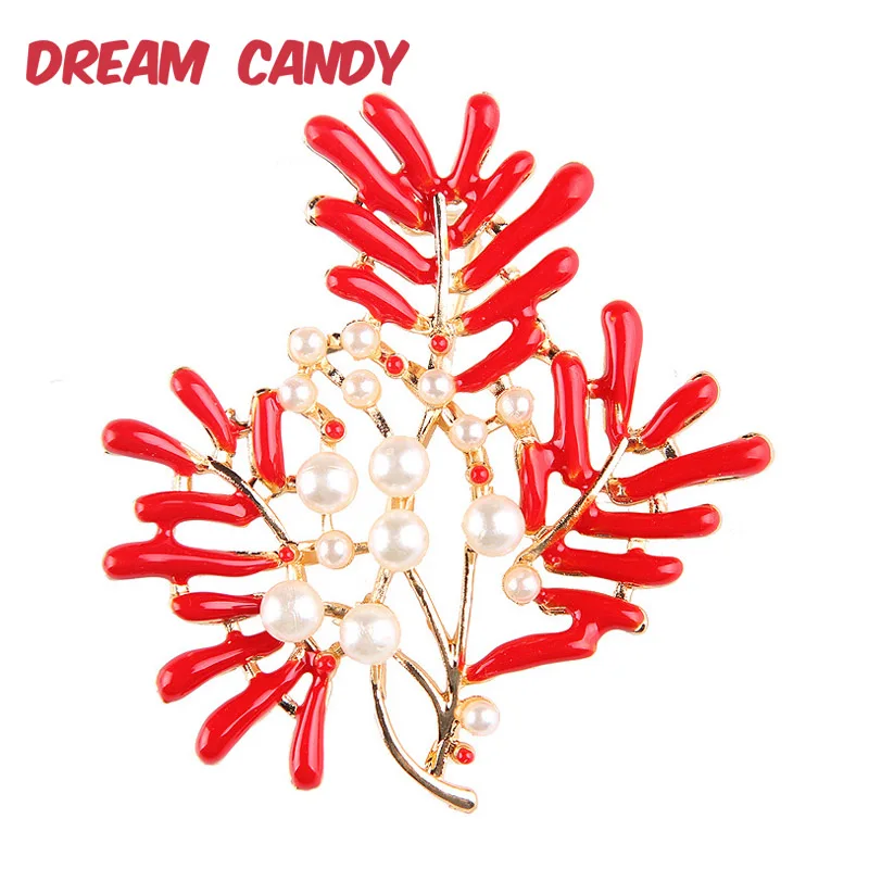Dream Candy Red Enamel Pins Creative Coral Brooches for Women Accessories Party Jewelry Gifts Lady New Fashion Brooch 2021 | Украшения и