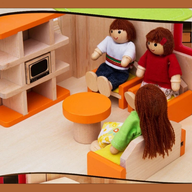 

1 Set Colorful Wooden Doll Miniature House Accessories Furniture Dollhouse Set F3ME